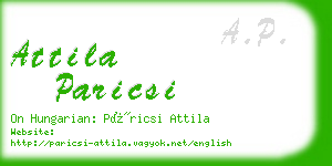 attila paricsi business card